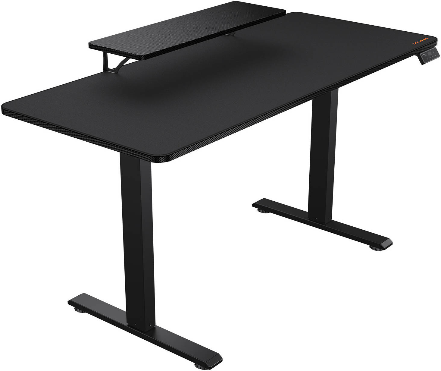 Cougar E-GRAV 160 Gaming Desk, 1600 x 750 mm Desk Dimension, 730~1180 mm Height Adjustable, Full Desk Mouse Pad, Cable Tray for Easy Management, Headset Hook, Black | 3MGRV4WB.0001