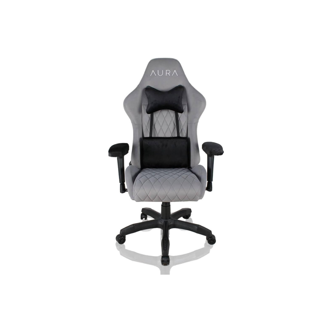 AURA Aria Gaming Chair, Ergonomic Design, 4D Armrests, 4-Way Lumbar Support, Reclining Function, Full Moulded Foam, 180kg, Breathable Fabric, Gray | ARIA-GRY