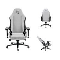 Navodesk Apex Core Gaming Chair, SoftKnit, Lumbar & Neck Pillows for Extra Support, 4D Armrests, Class 4 Hydraulics with 5 Star Wheelbase, Tilt Mechanism with 90-135°, Grey | APEX-CR-GY