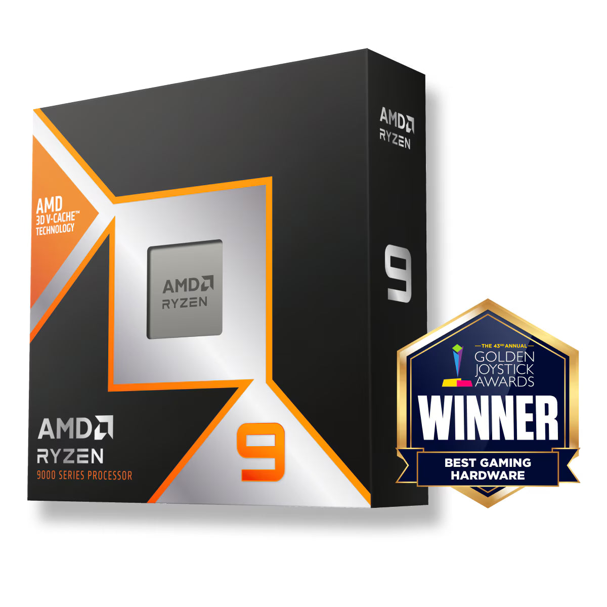 AMD Ryzen 9 9950X3D AM5 Desktop Processor, 16 Cores & 32 Threads, Up to 5.7 GHz Max Boost Clock, Integrated AMD Radeon Graphics, 192GB Max Memory, Dual Channel, Black | 100-100000719WOF