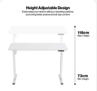 Navodesk LITE Electric Height Adjustable Standing Desk 140 × 60 cm WHITE
