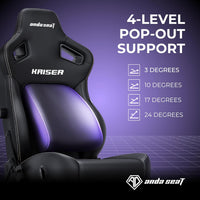 AndaSeat Kasier 4 Series Premium Gaming Chair, 5° Sloping Seat Base, Pop-out Lumbar, 5D Armrests, Up to 180kg Max Weight, Linen Fabric, XL, Ash Gray | AD12YDDC-XLL-20-G-CF