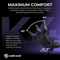AndaSeat Kasier 4 Series Premium Gaming Chair, 5° Sloping Seat Base, Pop-out Lumbar, 5D Armrests, Up to 180kg Max Weight, Linen Fabric, XL, Ash Gray | AD12YDDC-XLL-20-G-CF