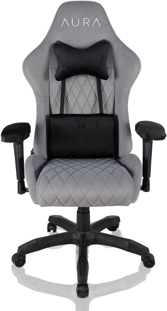 AURA Aria Gaming Chair Ergonomic Design, 4D Armrests & 4-Way Lumbar Support-GRAY