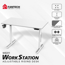Fantech adjustable rising desk with specifications on a white background