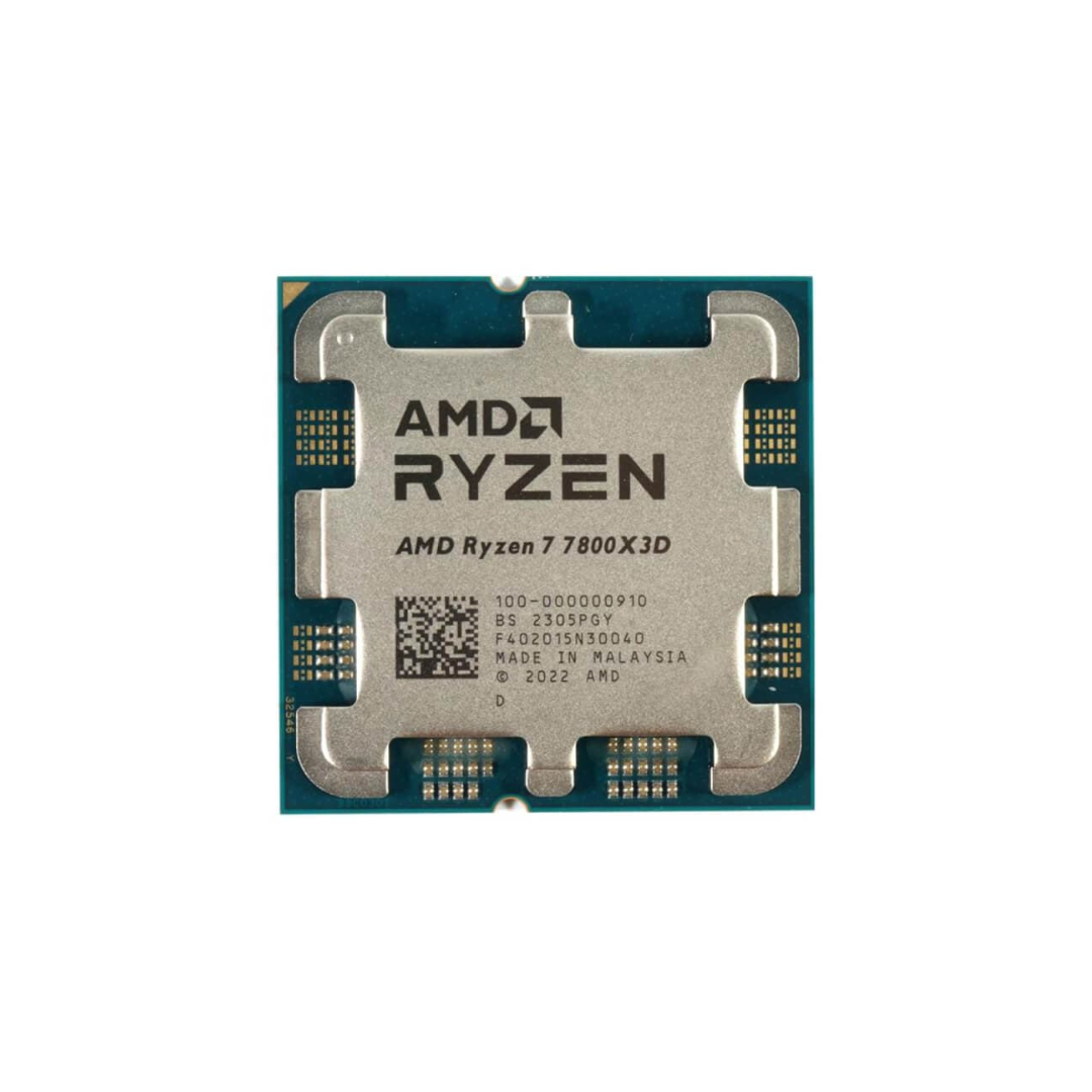 AMD Ryzen 7 7800X3D processor on a white background