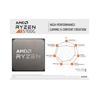 AMD Ryzen 7 5700G processor packaging with performance features on a white background