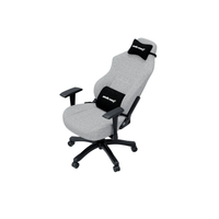 AndaSeat Luna Series Gaming Chair, Fabric Linen Upholstery Material, 1D Armrest, 60mm Casters With PU Rubber, Class 4 Hydraulic Pistons, 90° to 160° Adjustable Backtilt, Gray