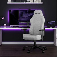 AndaSeat Luna Series Gaming Chair, Fabric Linen Upholstery Material, 1D Armrest, 60mm Casters With PU Rubber, Class 4 Hydraulic Pistons, 90° to 160° Adjustable Backtilt, Gray