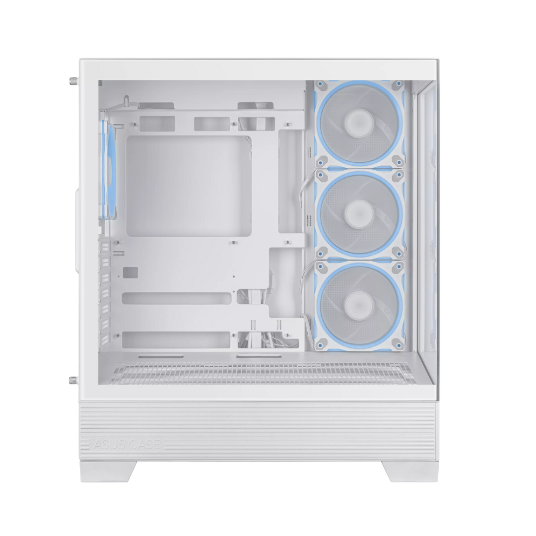 ASUS A31 PLUS mid tower ATX computer case black with tempered glass and ARGB fans