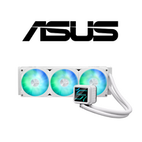 ASUS computer cooling system with RGB lighting on a white background
