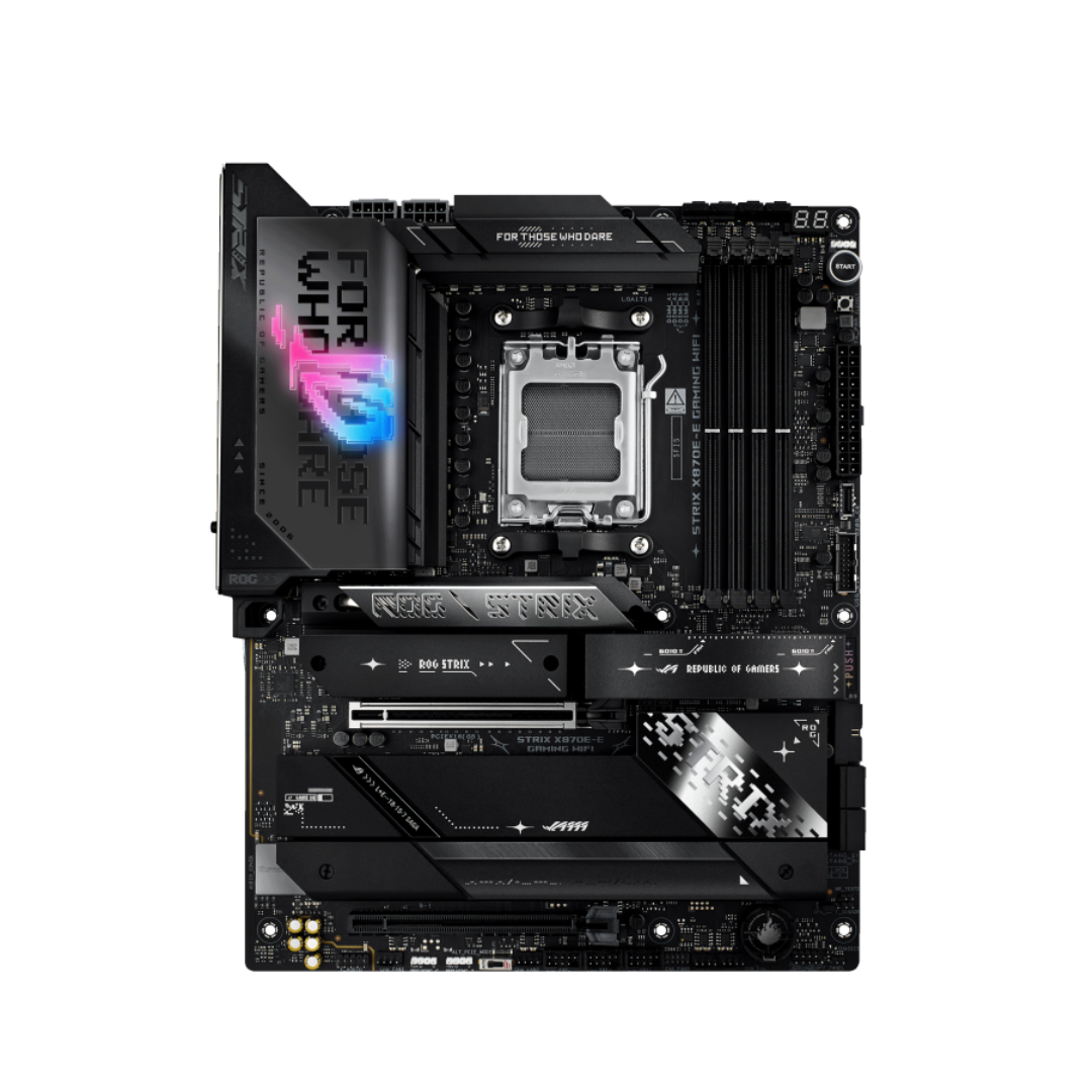 Computer motherboard on a white background