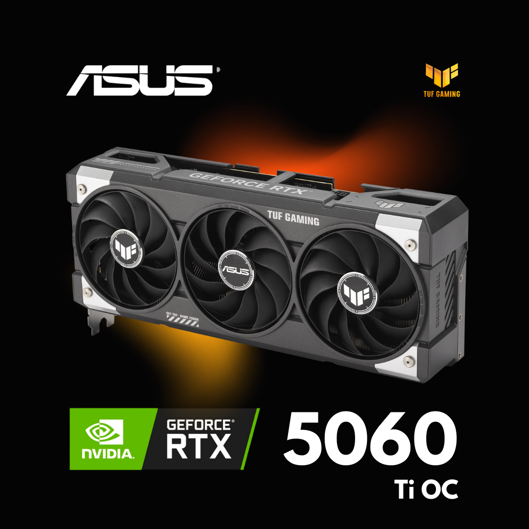 ASUS TUF Gaming GeForce RTX 5060 Ti OC Edition 16GB GDDR7 Graphics Card, Dual Ball Fans, DLSS 3, Ray Tracing | TUF-RTX5060TI-O16G-GAMING