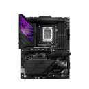 Computer motherboard with RGB lighting on a white background