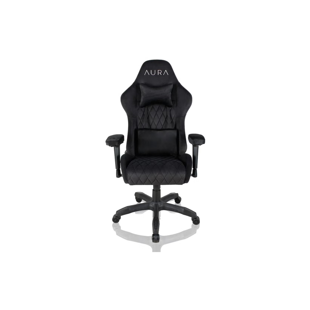 AURA Aria Gaming Chair, Ergonomic Design, 4D Armrests, 4-Way Lumbar Support, Reclining Function, Full Moulded Foam, 180kg, Breathable Fabric, Black | ARIA-BLK