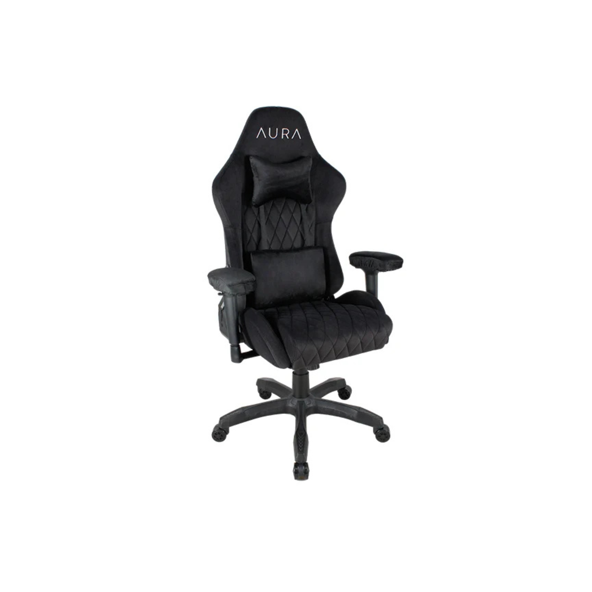 AURA Aria Gaming Chair, Ergonomic Design, 4D Armrests, 4-Way Lumbar Support, Reclining Function, Full Moulded Foam, 180kg, Breathable Fabric, Black | ARIA-BLK