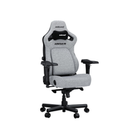 AndaSeat Kaiser 4 Series XL Gaming Chair, Linen Fabric, 5D Armrests, Pop-Out Lumbar Support, 90-135° Recline, 180kg, Ash Gray | AD12YDDC-XLL-20-G-CF