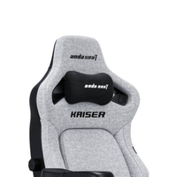 AndaSeat Kaiser 4 Series XL Gaming Chair, Linen Fabric, 5D Armrests, Pop-Out Lumbar Support, 90-135° Recline, 180kg, Ash Gray | AD12YDDC-XLL-20-G-CF