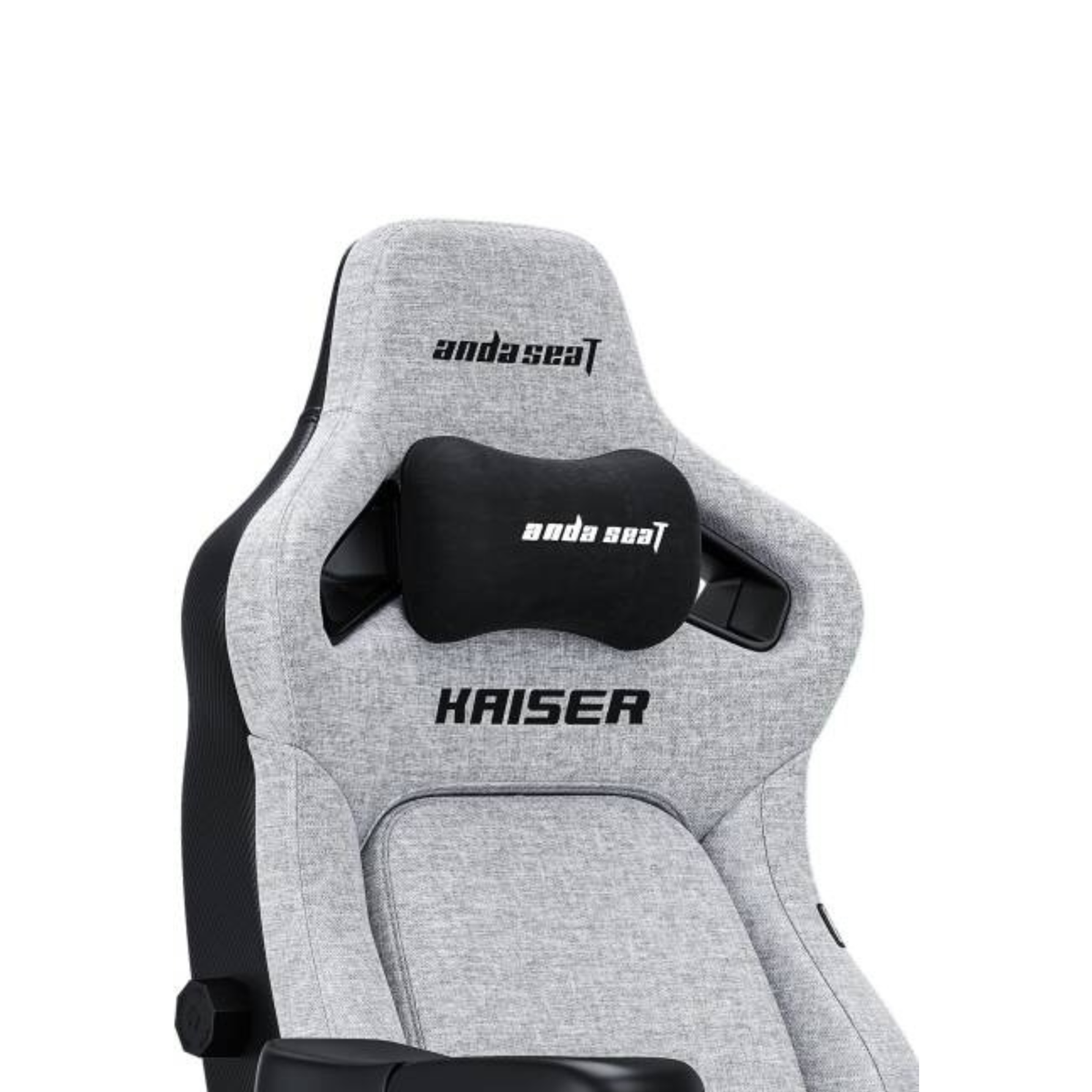 AndaSeat Kaiser 4 Series XL Gaming Chair, Linen Fabric, 5D Armrests, Pop-Out Lumbar Support, 90-135° Recline, 180kg, Ash Gray | AD12YDDC-XLL-20-G-CF