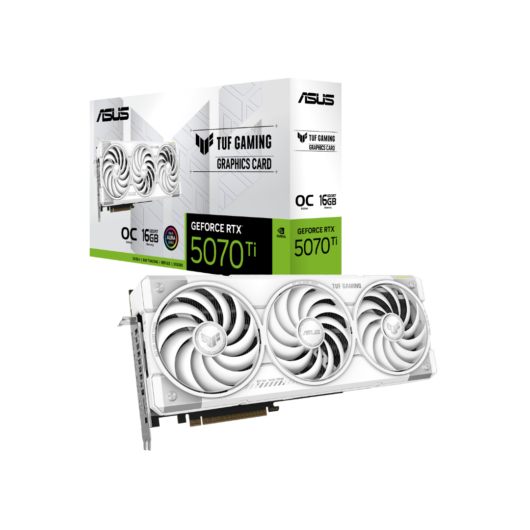 Asus GeForce RTX 5070 Ti TUF Gaming OC BTF White 16GB GDDR7 Graphics Card, DLSS 4 (2)