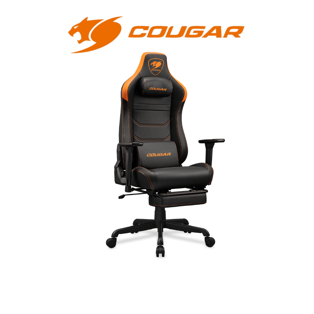 Gaming chair with Cougar logo on a white background