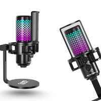 Camel Tech Ranin RGB condenser microphone black with RGB lighting