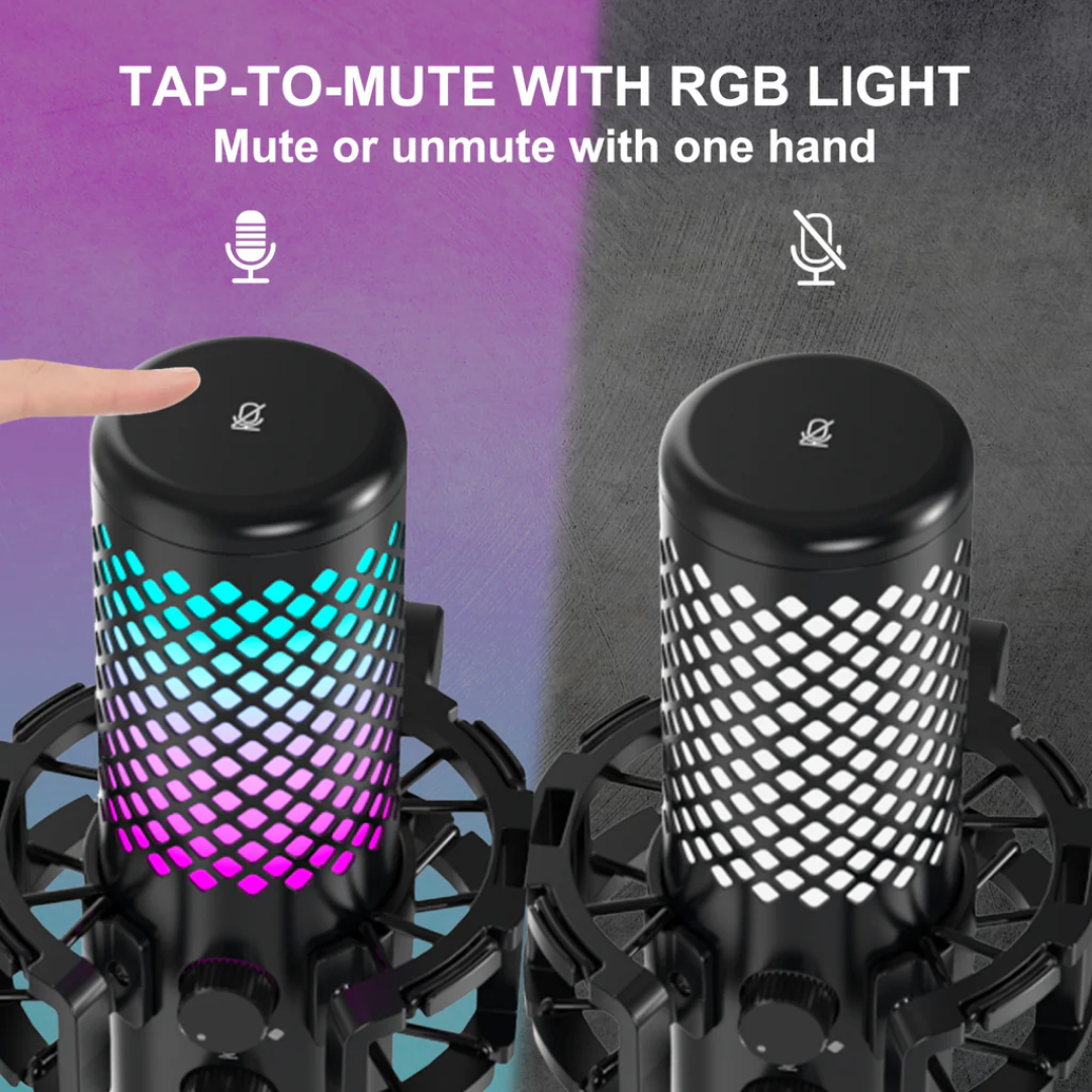 Camel Tech Ranin RGB condenser microphone black with RGB lighting