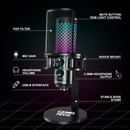 Camel Tech Ranin RGB condenser microphone black with RGB lighting