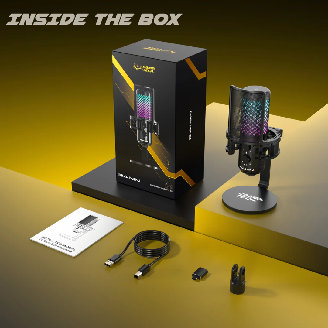 Camel Tech Ranin RGB condenser microphone black with RGB lighting