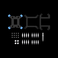 Set of mechanical components on a black background
