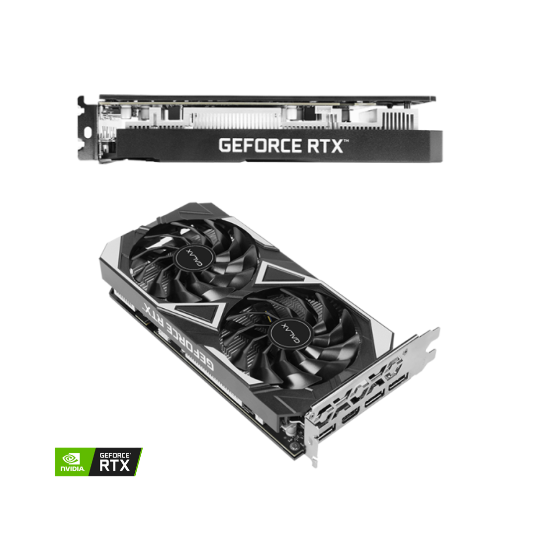 GALAX GeForce RTX 3050 OC 6GB Graphics Card with dual-fan cooling, DLSS, and ray tracing support.