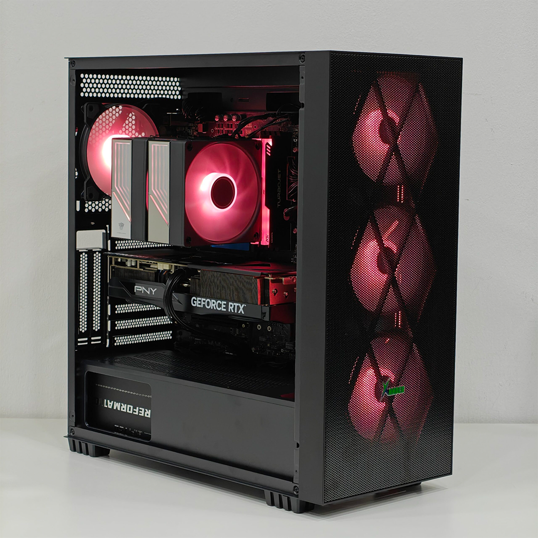 GAMING PC VISION, AMD Ryzen 5 9600X, 16GB DDR5, RTX 5060 8GB OC, 1TB NVMe SSD, B850M Motherboard, 650W PSU, AIO Cooler, 4-Fan Case | Gaming PC UAE