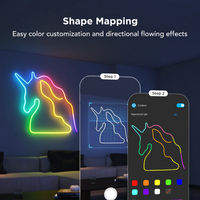 Govee Neon Lights, RGBIC Neon Rope Light 2 Works with Matter, Alexa, Google Assistant, Custom DIY Neon Strip Lights for Bedroom and Wall Decor, Shape Mapping, Softer Material, 16.4ft, White