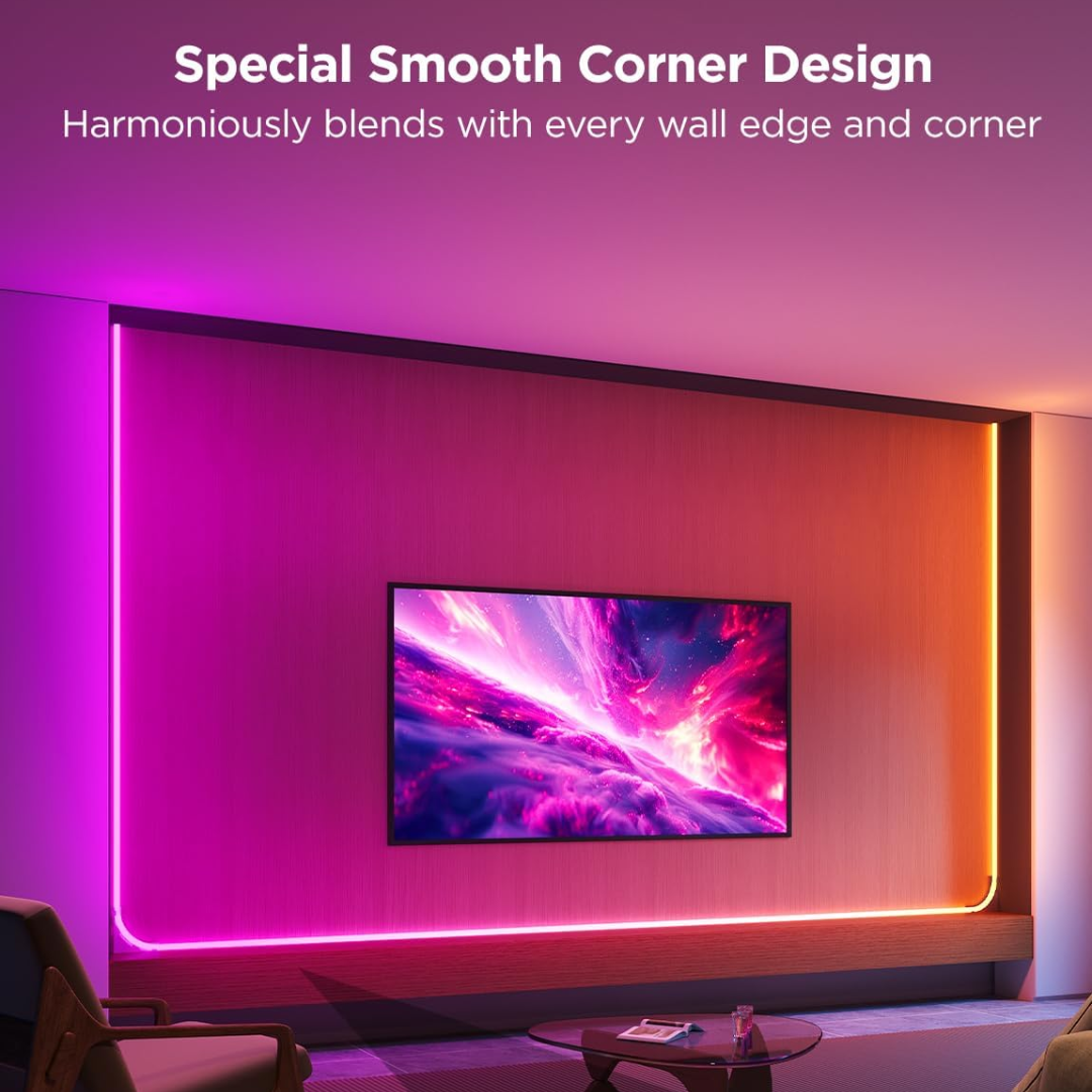 Govee Neon Rope Light for Wall Lining, LED Rope Lights Work with Matter, Google Assistant, Alexa, 16.4ft RGBIC Strip Lights with Smart App Control and Music Sync for Living Room, Bedroom, Wall Corners