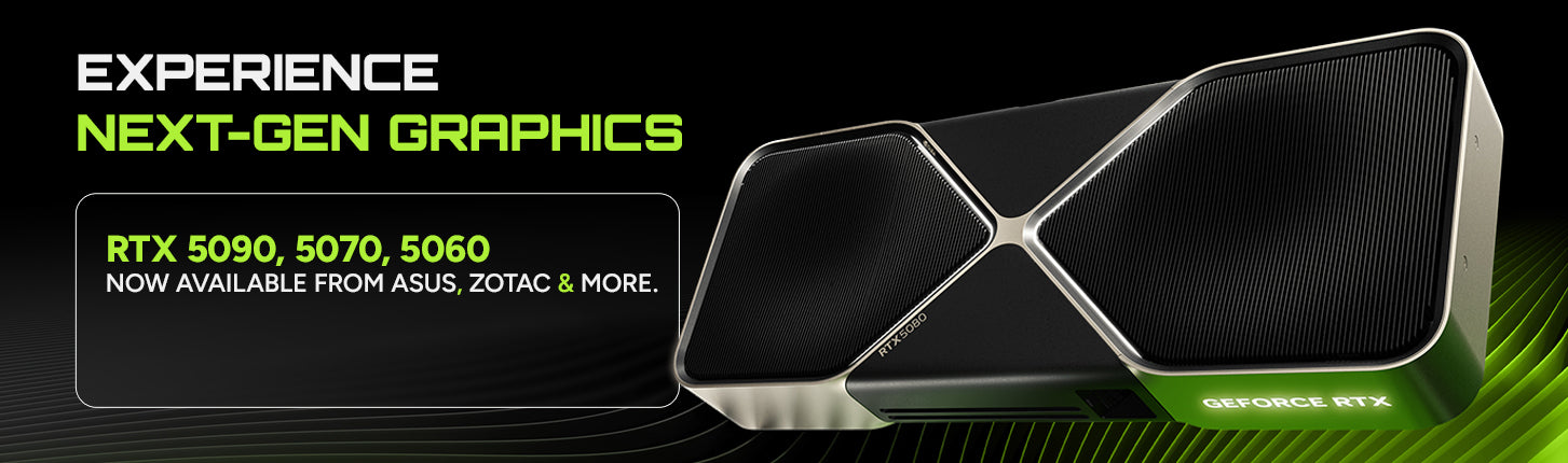 High-performance NVIDIA and AMD graphics cards showcased with modern gaming setup background