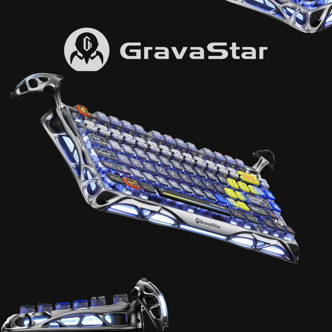 GravaStar Mercury K1 Pro 75% - Interstellar Silver Gaming Keyboard