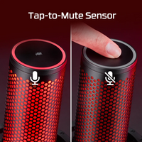 HyperX QuadCast 2 condenser gaming microphone black front view