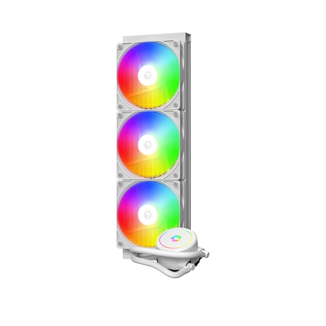 RGB cooling system with three fans on a white background