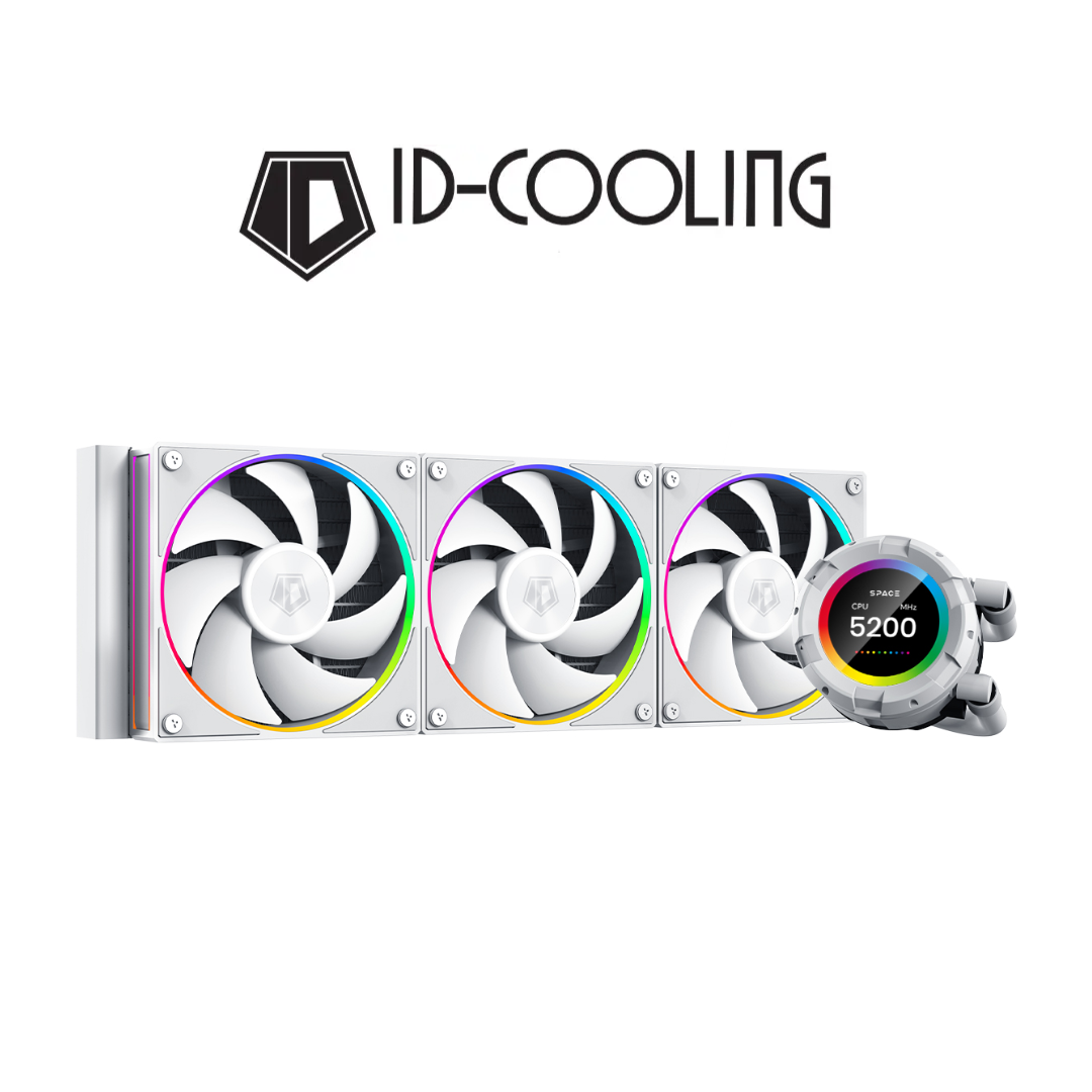 ID-COOLING SL360 CPU Liquid Cooler with Display, Customizable 2.1_ LCD Display for Images or Performance Metrics, 360mm AIO Cooler, Three AF127 ARGB Fans, Fits Intel_AMD WHITE