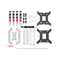 Mechanical parts and tools on a white background