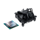 Intel CPU cooler and Core processor on a white background