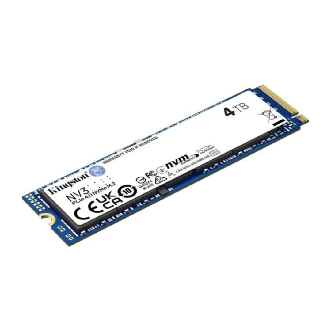 Kingston NV3 PCIe 4.0 NVMe Internal SSD, 4TB Capacity, M.2 2280 Form Factor, 6000 MBs Sequential Read & 5000 MBs Sequential Write Speed