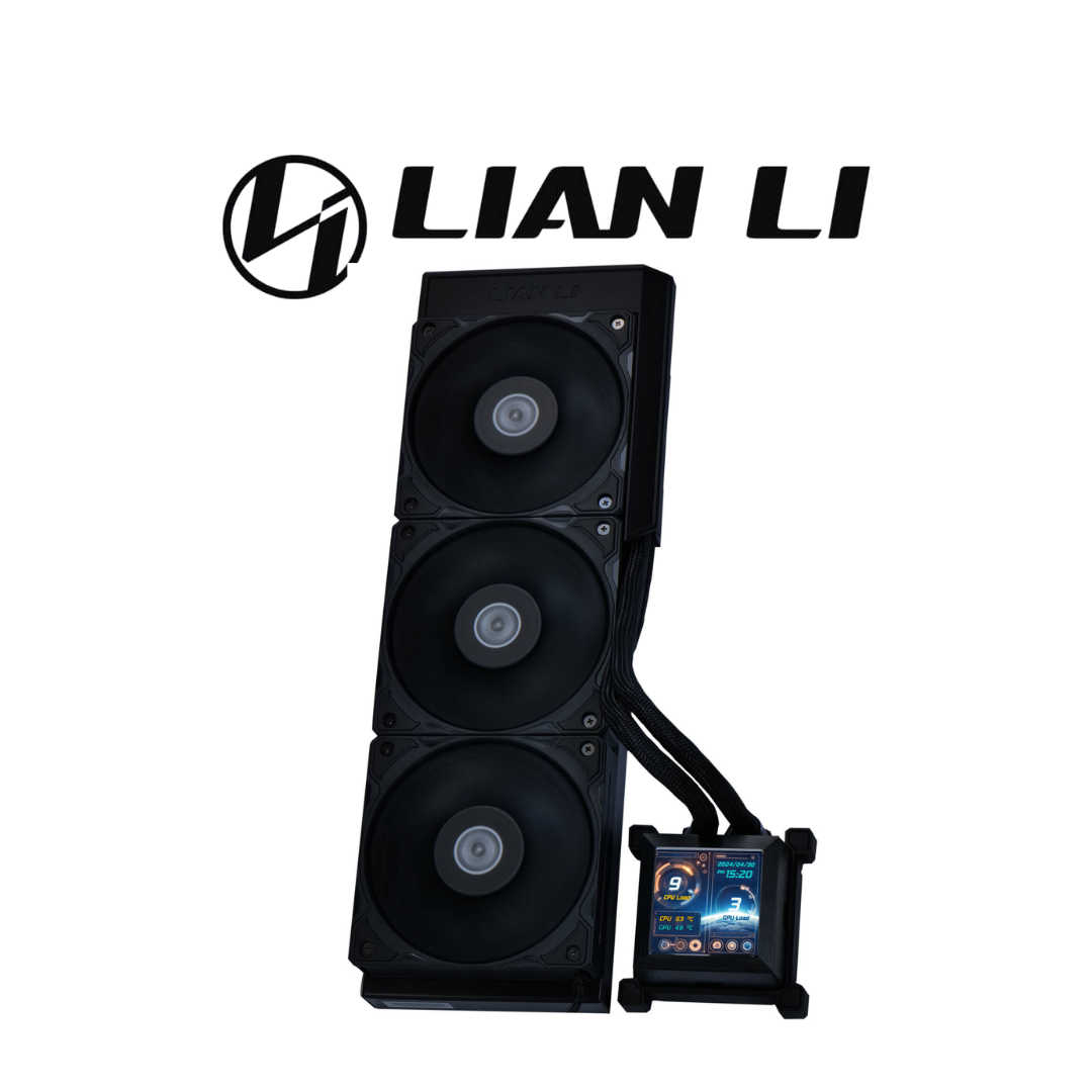 Lian Li Hydroshift 360 AIO - Pre-installed 3 x ARGB fans - Side-Mounted Coolant Pathway - 2.88” LCD Screen - 480 × 480 Resolution - Captured Screenshots or Recorded Videos - Black