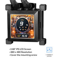 Electronic device with a digital display and cooling system on a white background