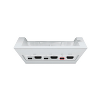 White electronic device with multiple ports on a white background