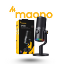 Maono DM30 programmable USB condenser microphone black with RGB lighting