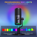 Maono DM30 programmable USB condenser microphone black with RGB lighting
