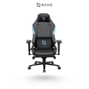 Navodesk APEX Chair, Premium Ergonomic Gaming Chair with Memory Foam Pillows, Magnetic Headrest & Integrated Lumbar Support By NAVO (CLOUD LEATHER - M, BLUE)