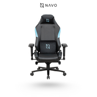 Navodesk APEX Chair, Premium Ergonomic Gaming Chair with Memory Foam Pillows, Magnetic Headrest & Integrated Lumbar Support By NAVO (CLOUD LEATHER - M, BLUE)