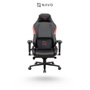 Navodesk APEX ergonomic gaming chair in red with cloud leather, memory foam pillows, and magnetic headrest
